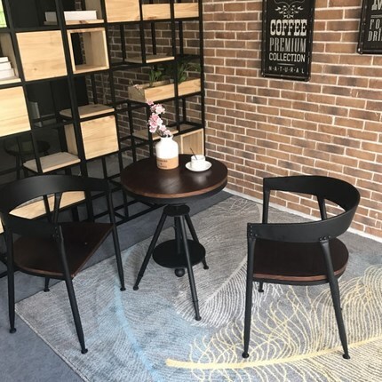 3 sets of milk and tea shops for the Nordic Solidwood Concordation Table with a recital bench and chairs