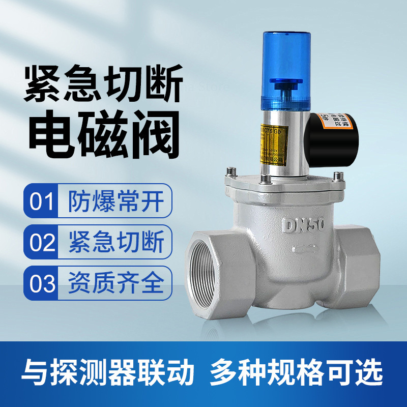 Electromagnetic valves for emergency gas cut-off valves with frequent Electromagnetic commercial gas and gas pipelines