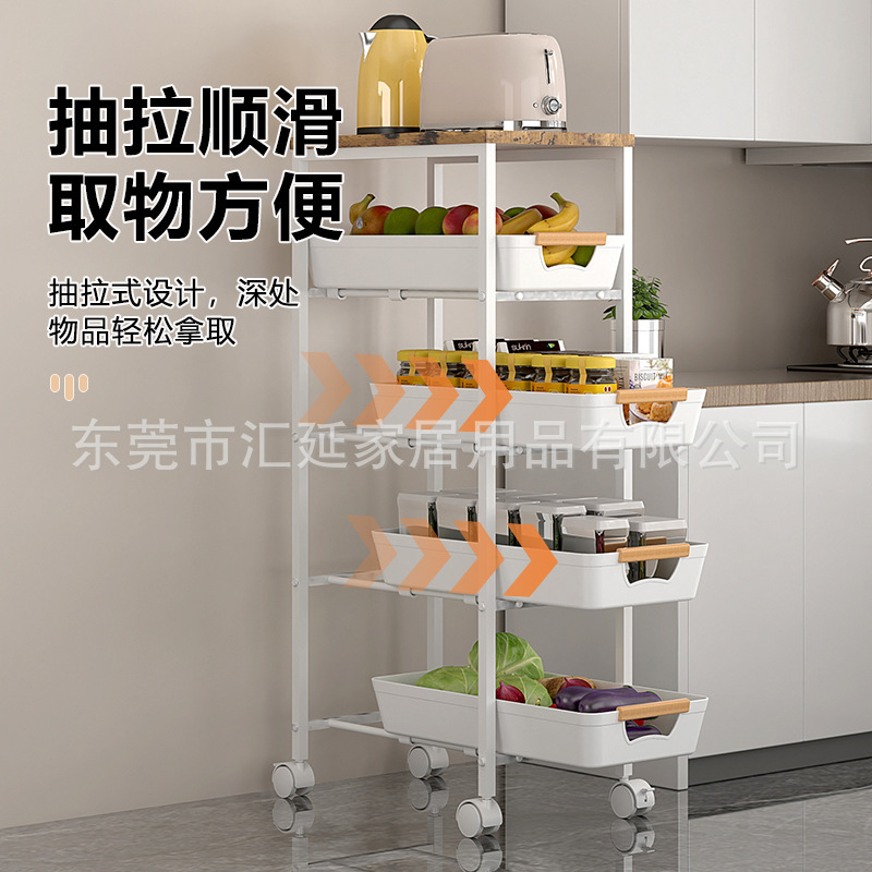 Chuẩn bị nhà bếp mà không có xe đẩy thả hàng cho tủ đựng trái cây và rau quả nhiều tầng.