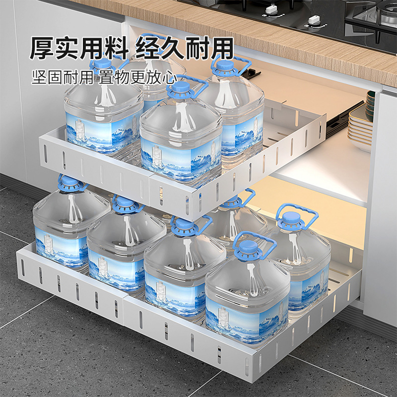 Ngăn kéo qua ngăn kéo nhà bếp với giỏ đựng đồ và bồn rửa chén cho tủ đựng nhựa
