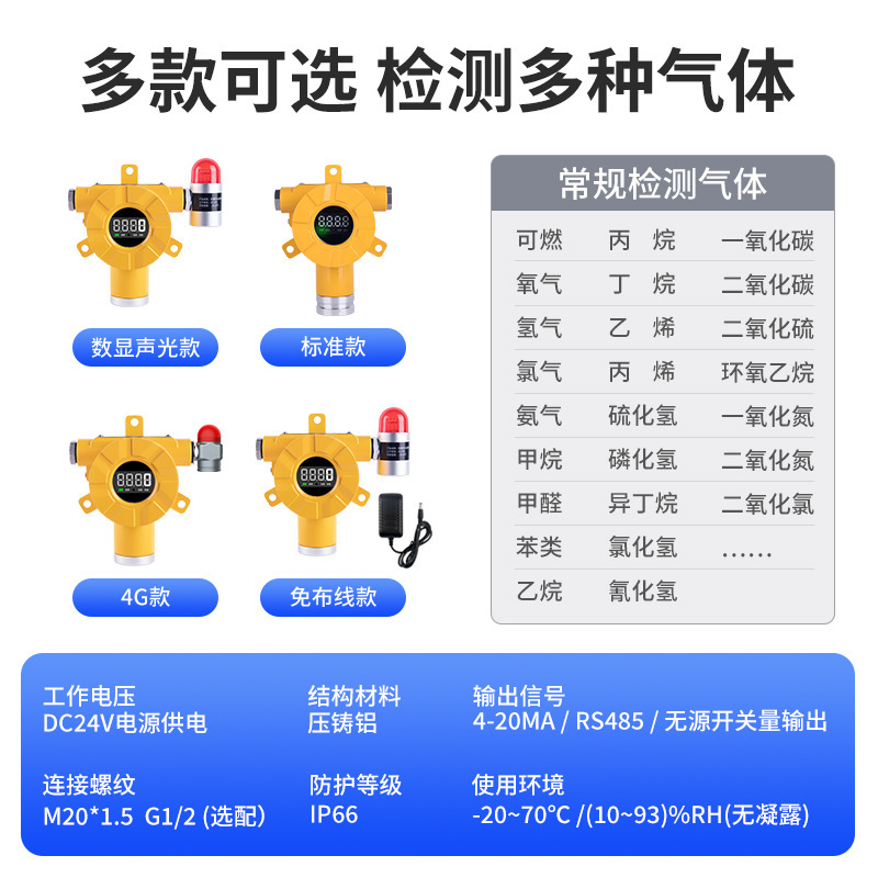 一氧化碳报警器液化气氮氧气体浓度检测仪硫化氢