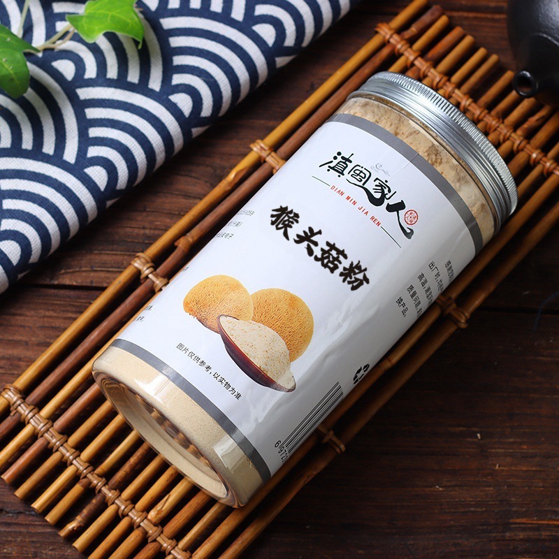 The factory supplies 250 g cans of mushroom biscuit for monkey mushroom powder.