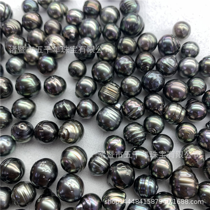 DIY wholesales of 8-10 mm Barlock pearls in the green sea of the peacock