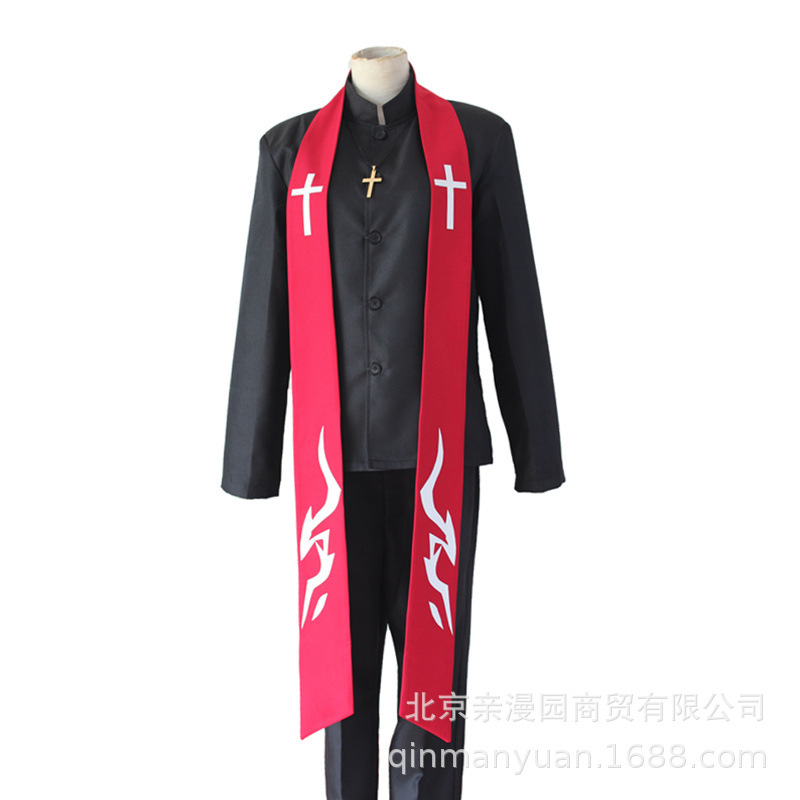 動漫Fate/Apocrypha神父天草四郎時貞衣服cosplay服裝男現貨批發