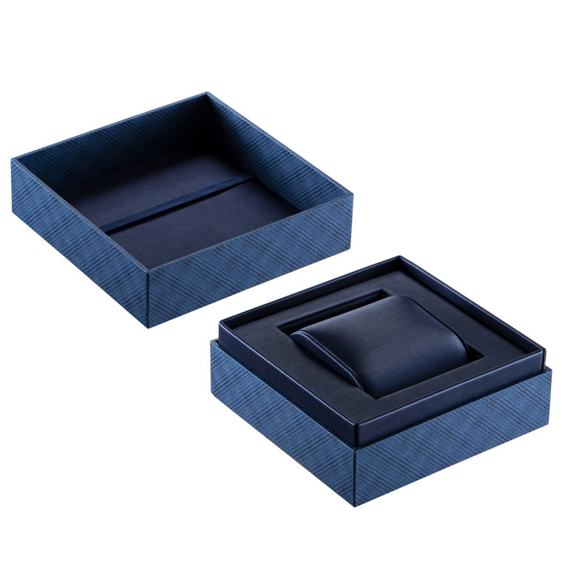 A high-quality blue-packed man's watch box.