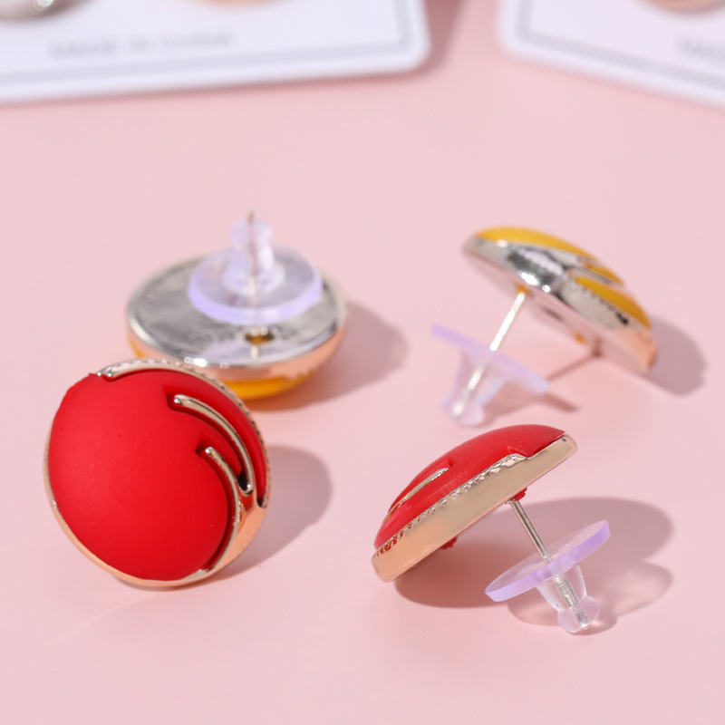 Cross-border, short-cut, korean version of clique plating earring.