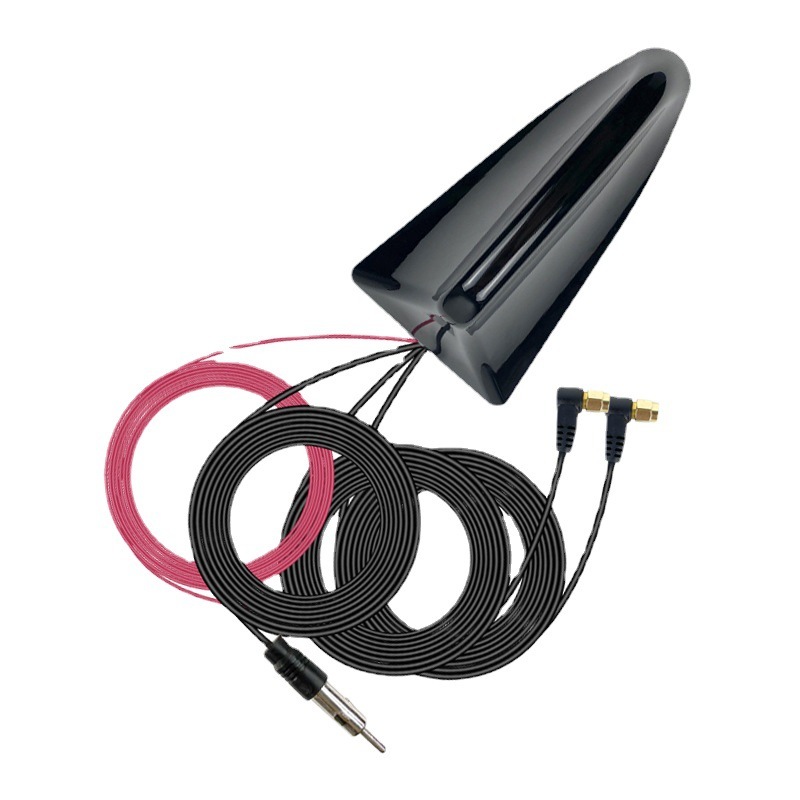 Car-borne digital radio antenna, shark fin roof antenna, multifunctional FM/AM+DAB+GPS antenna