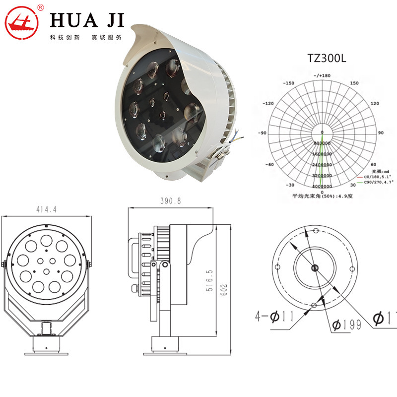 船用led探照灯手动TZ300 船舶LED远距离扫海灯TZ600