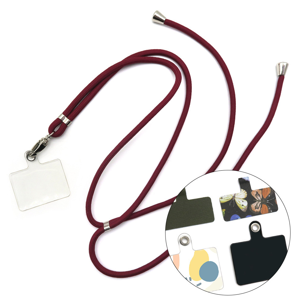 A high-end cell phone hanger adjusts a slashed cell phone shell straps to prevent the fall-on.