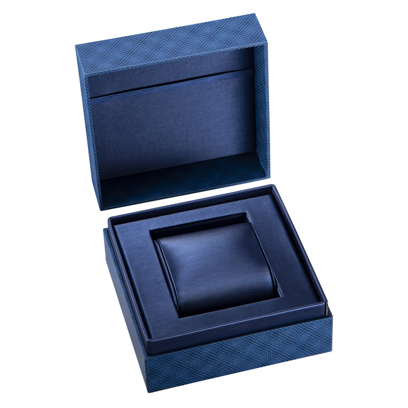 A high-quality blue-packed man's watch box.