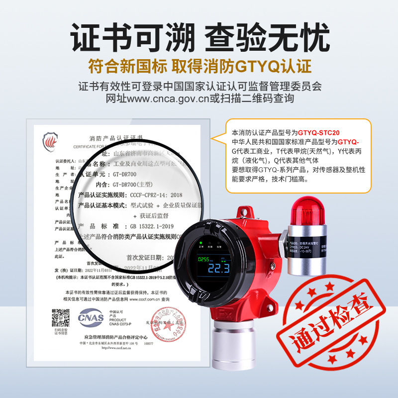 Gas alarm stationary carbon monoxide (CO2) detection instrument for the detection of sulphur dioxide sulfide in oxygen