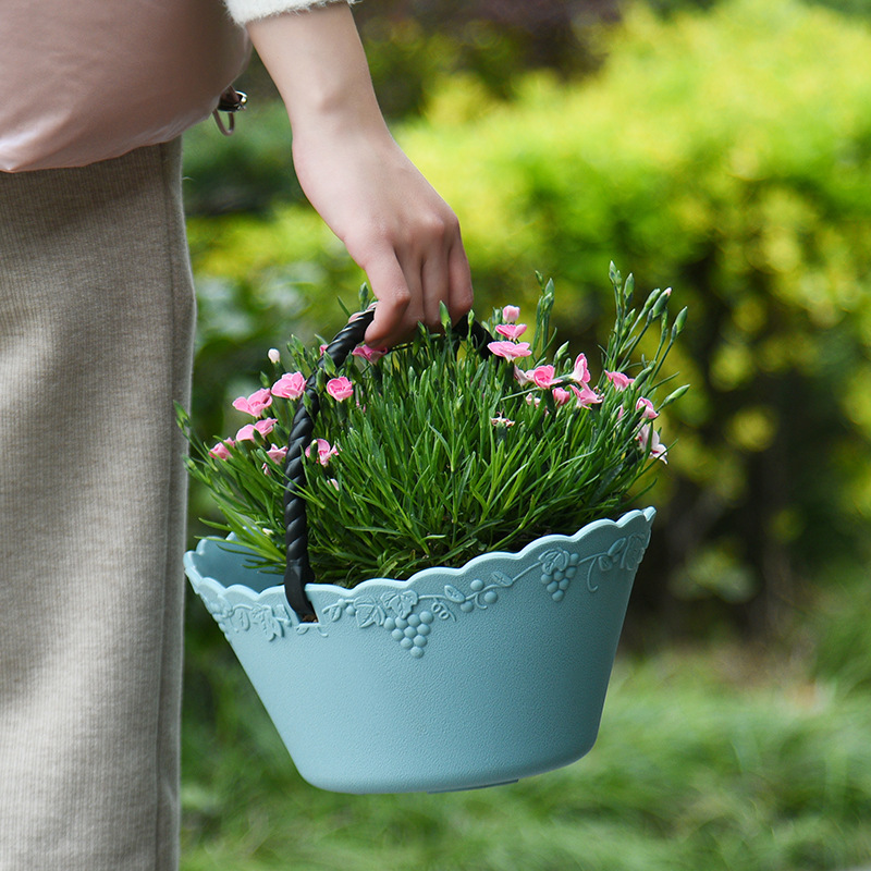 Ý tưởng trực tiếp của nhà máy là thêm vào một giỏ trái cây và một giỏ rau với một chậu nhựa dính trên tay.