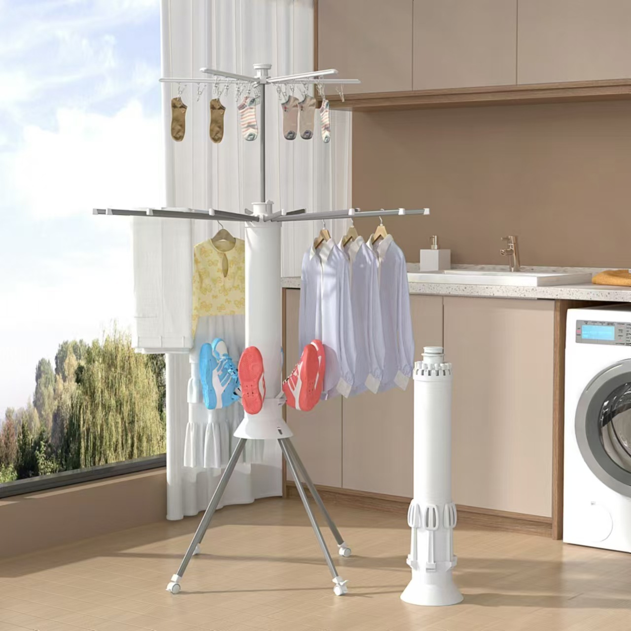 Con bạch tuộc khổng lồ Amazon đang gấp một ban công mát mẻ với một con bạch tuộc vô hình bên trong rám nắng.