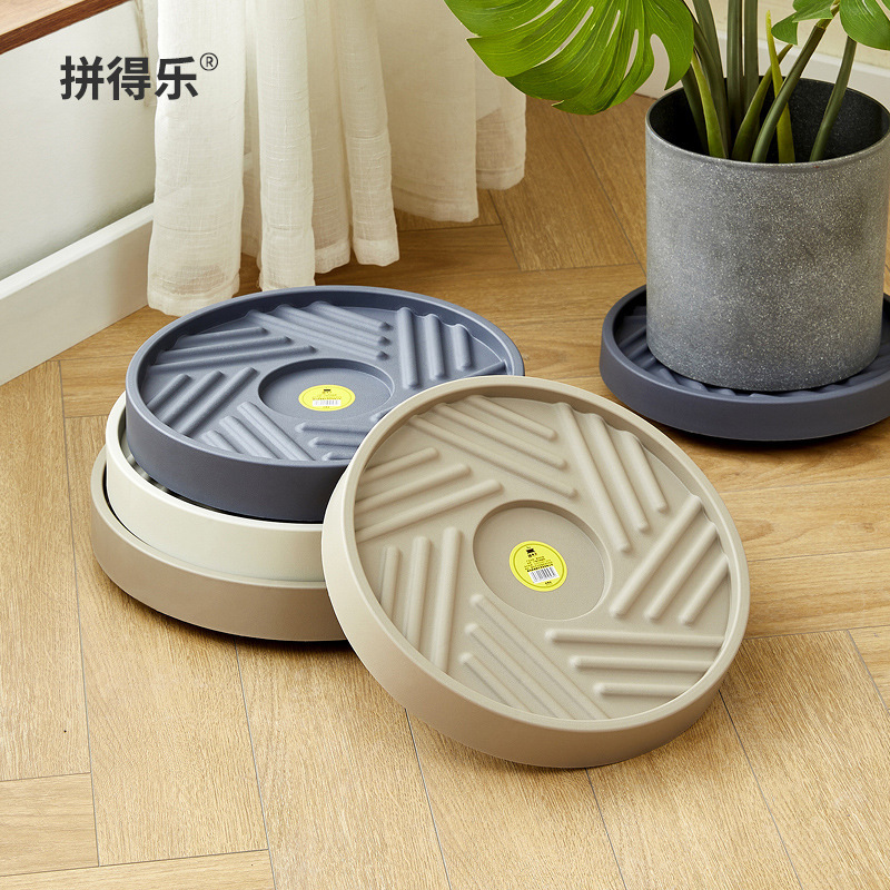 06-07 Khay chậu di động có bánh xe ở đáy để đưa nước vào đáy chậu cắm hoa