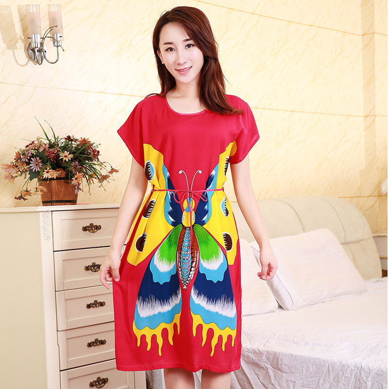 Người phụ nữ bán hàng của nhà sản xuất, đồ ngủ Trung Quốc, mùa hè ngắn ngủi của người phụ nữ mang thai, thoải mái với sợi bông dài.