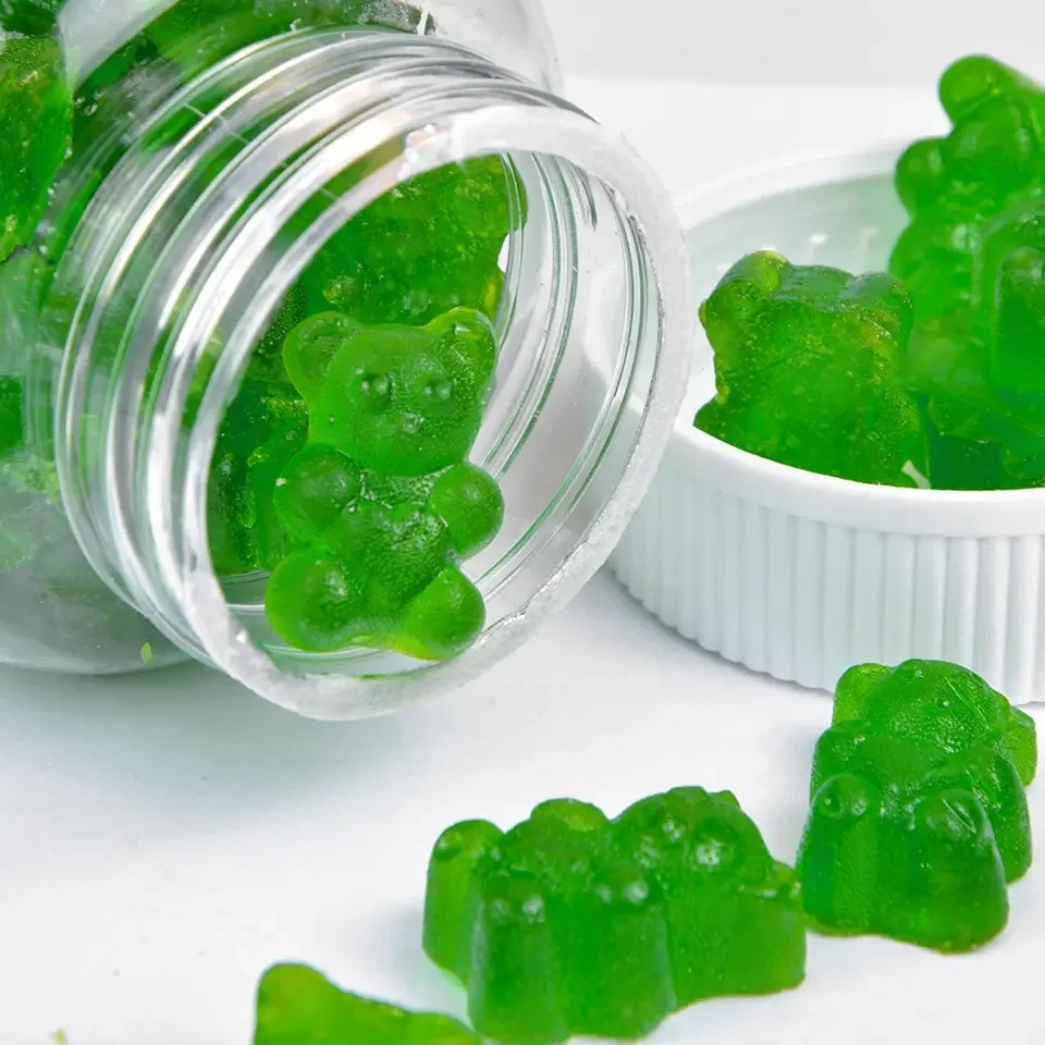 60 3g green algae moss-bottled gummies customised for moss apples.