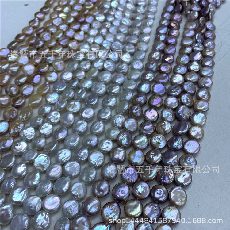 Fresh water pearl necklace 12-13 mm Barlock Biwako button, semi-finished necklace.