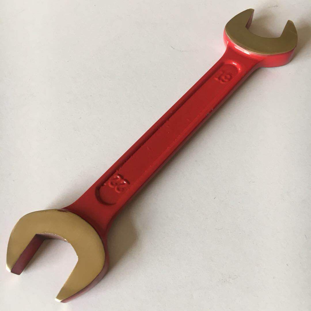 Worker's double-headed, dumb wrench.