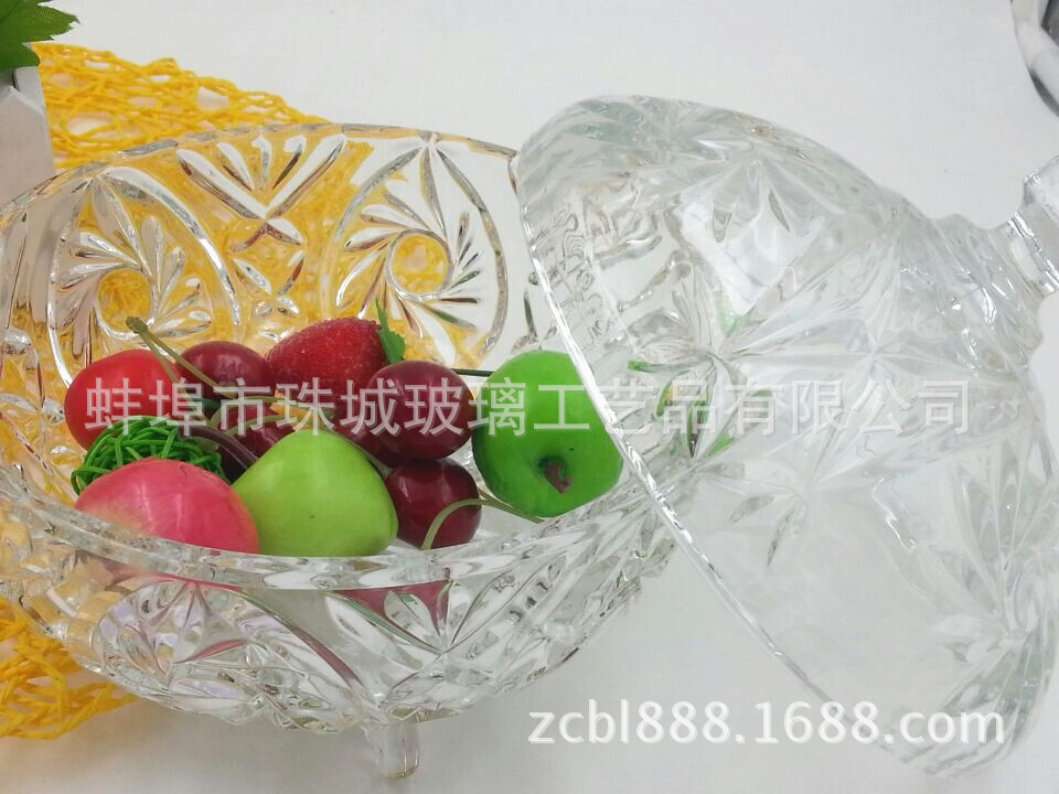 珠城玻璃  透明储物罐 礼品储物罐 欧式糖果盅-109