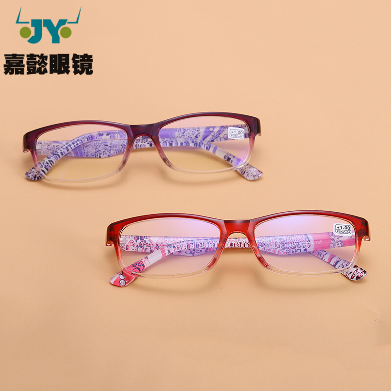 The cross-border explosive glitter-colored glasses lady with the youthful, high-precise, long-flowered glasses.