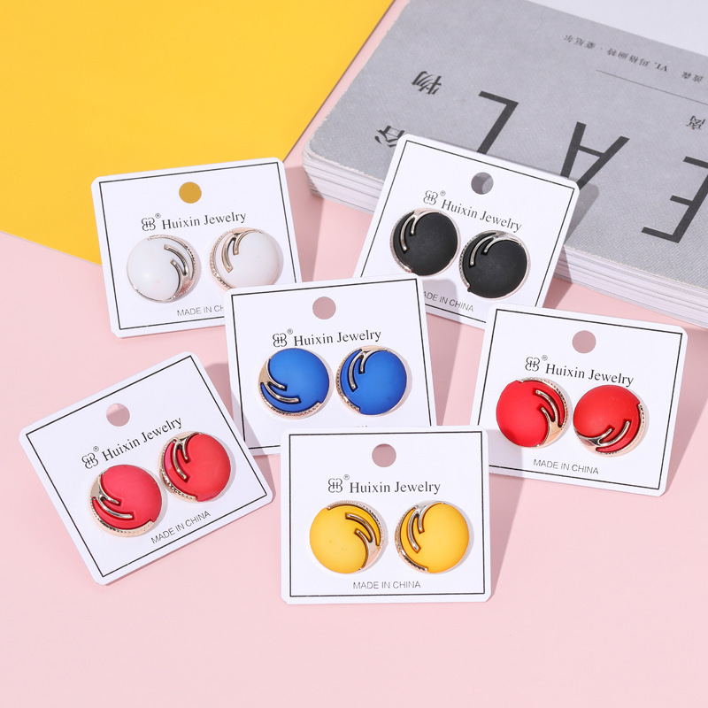 Cross-border, short-cut, korean version of clique plating earring.