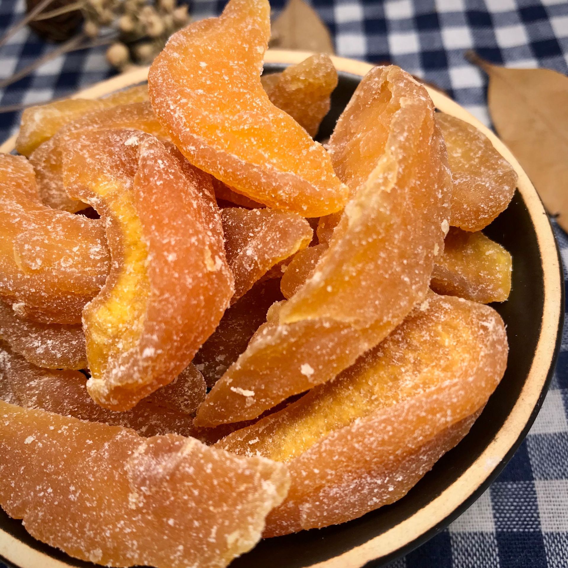 Peach dry, snacks, baked raw materials.