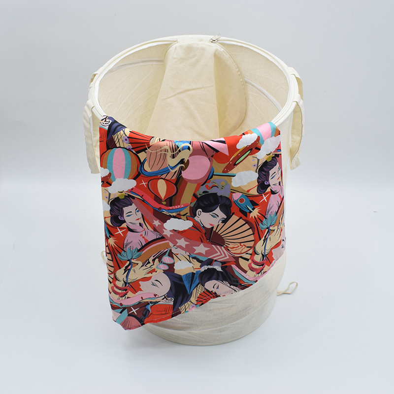 The new cotton embroidery flower receives buckets of toys and baskets of dirty clothes and dirty laundry baskets.