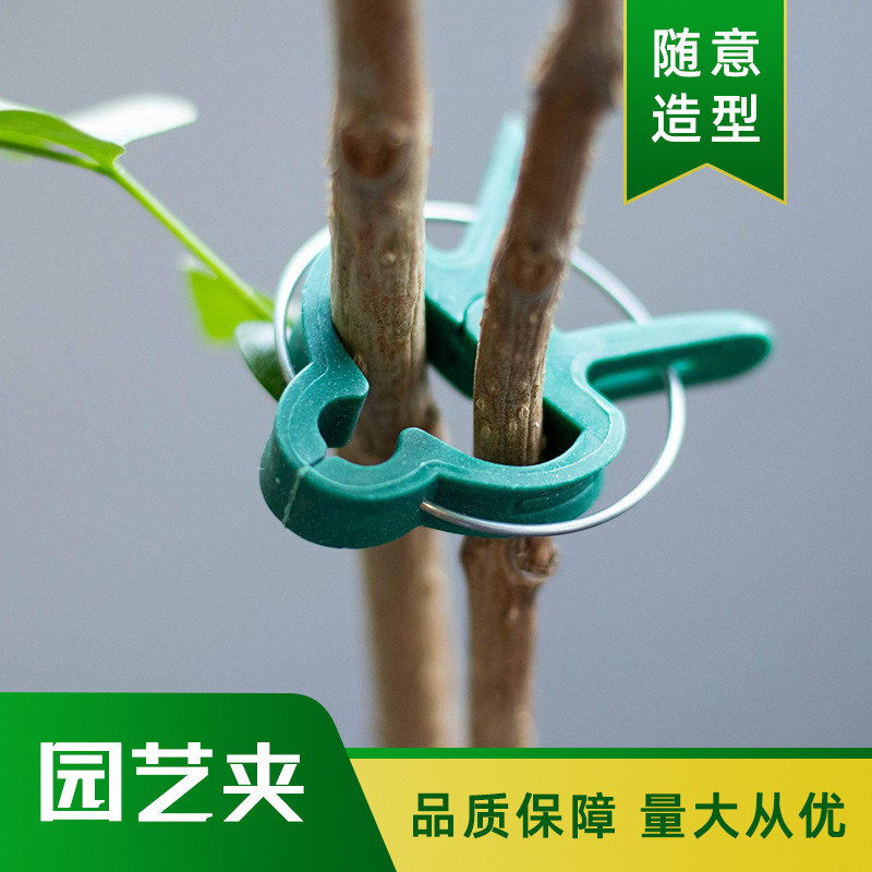 Túi trồng cây của người làm vườn, kẹp cà chua bàn đạp, và bông hoa nồi, buộc con gà vào cây.