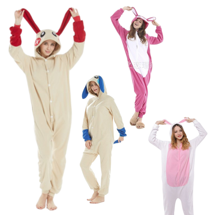 Toon pyjama trừ thỏ và thỏ cộng với các hộp pyjama và nhung.