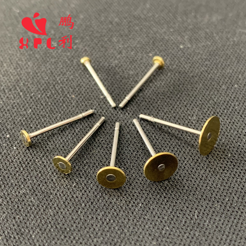 Bronze bottom steel needle, pin 316L stainless steel, no nickel-friendly export, sticky welding sand plugs, ear pins.