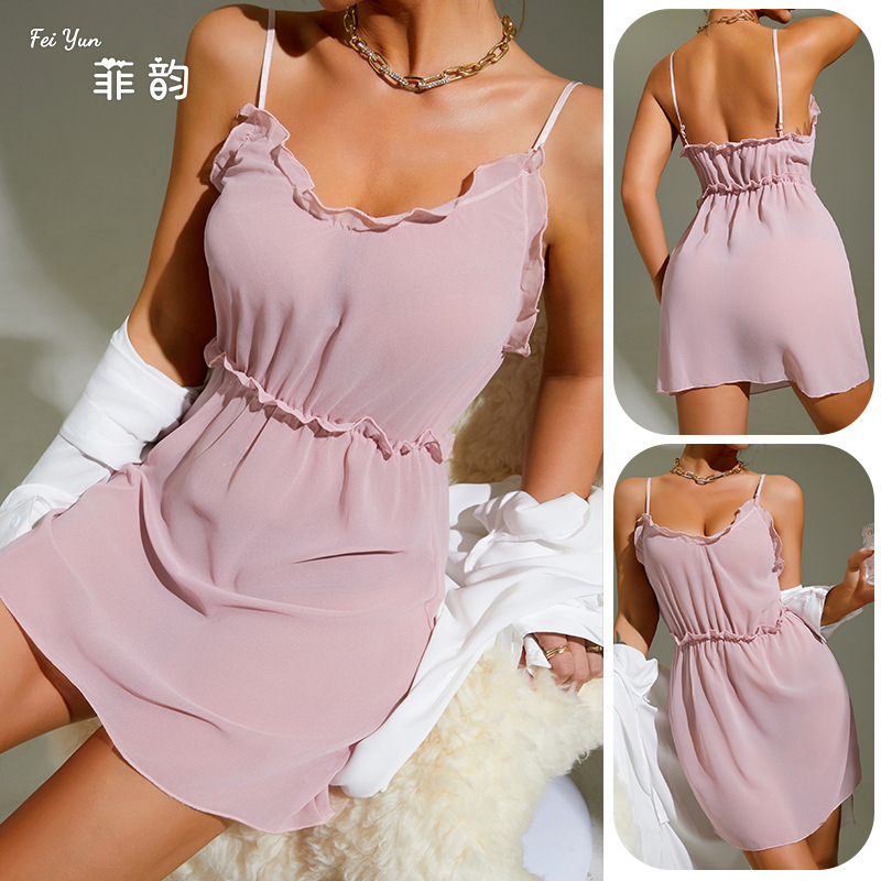 Cây phượng hoàng cung cấp cho bạn một pyjama ngọt tuyết hấp dẫn và mịn với một khoai tây chiên trong một chiếc váy ngủ F1016.