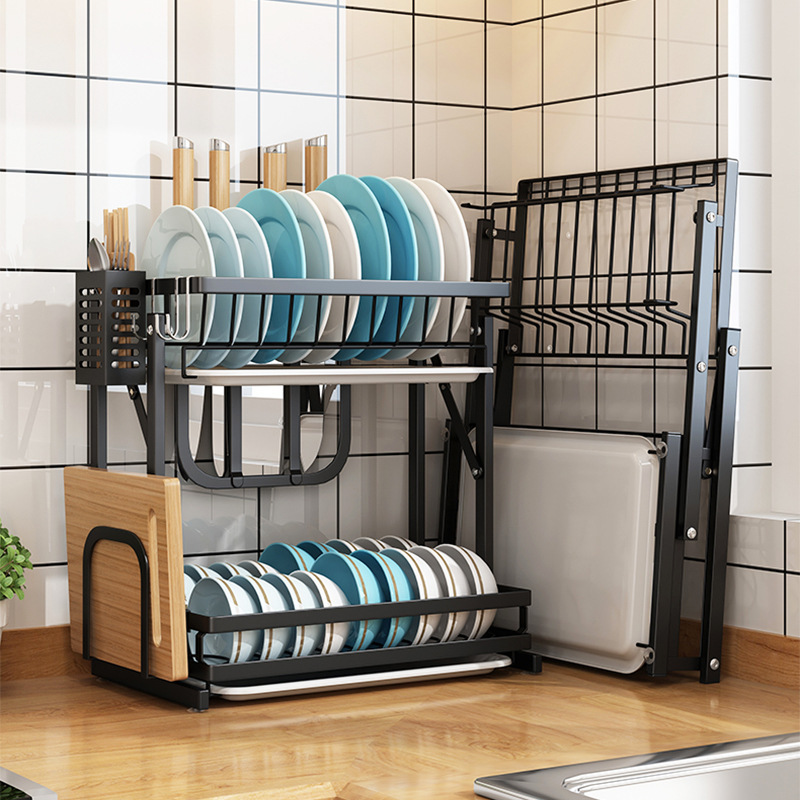 Không có giá treo tấm bạt bằng thép không gỉ để gấp giá bếp treo đĩa và hộp đựng tường