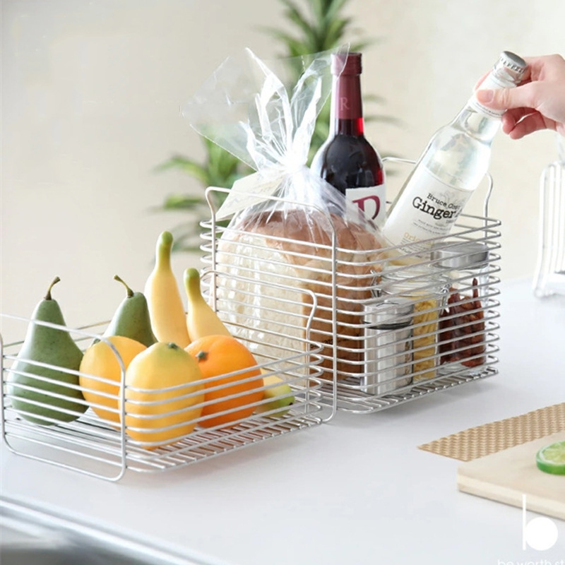 Cái giỏ sắt nhẹ của Nhật Bản, giỏ trái cây, giỏ rượu vang đỏ, giỏ đựng thép không gỉ.