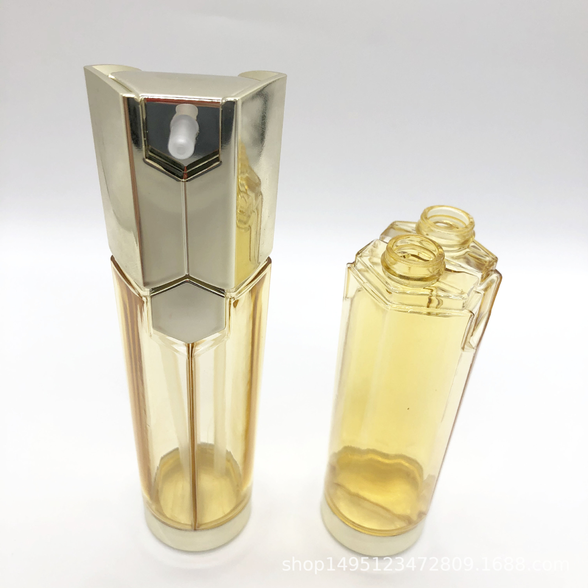 双管精华瓶60ml 双萃精华瓶化妆品瓶包材批发