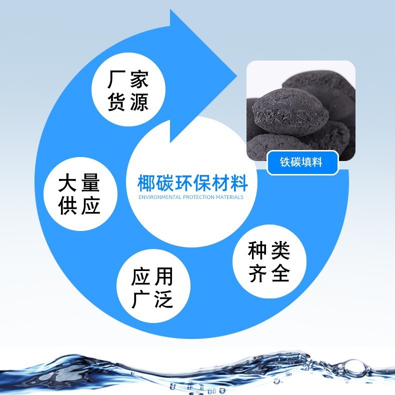 鐵碳填料工業廢水處理降低COD不板結不粉化高溫燒製微電解鐵碳