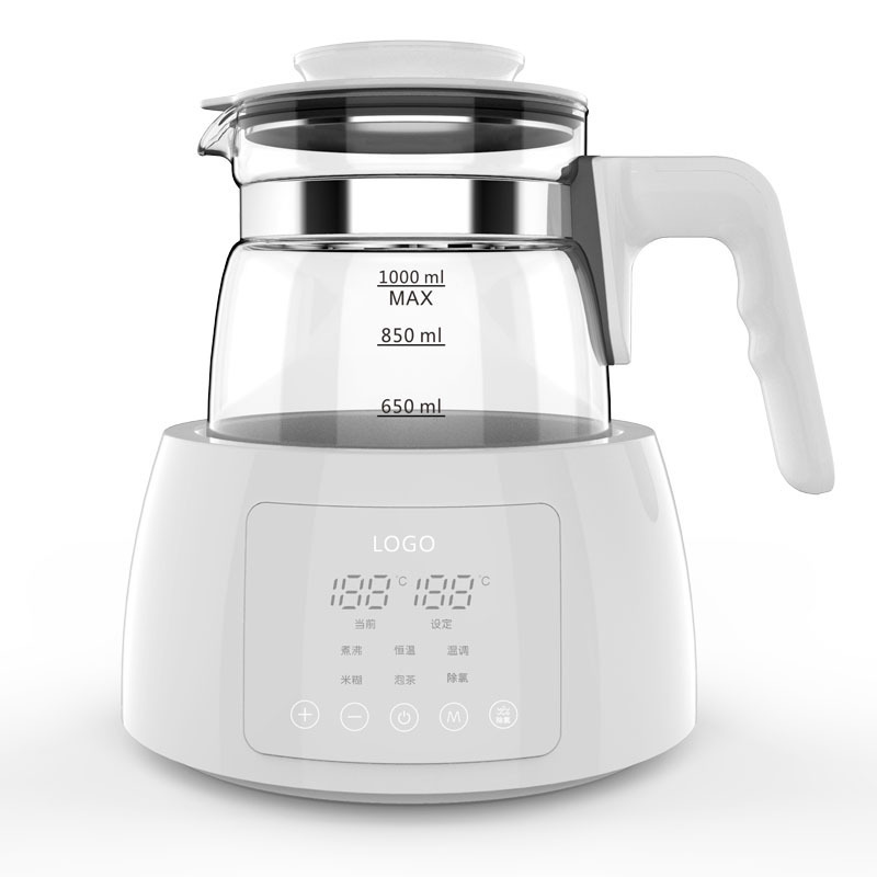 A thermostat smart glass kettle, 316L baby glass hottaker, OEMODM