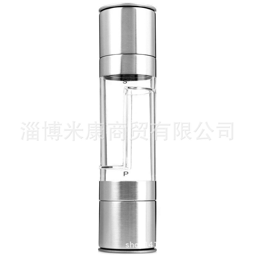 厂家现货不锈钢手动胡椒研磨器 出口2合1胡椒磨 手动盐胡椒粉磨
