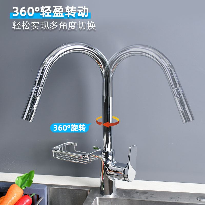 Bronze-coated kitchen cold-hot tap with asphalt baskets, two drops out of water to pump tap plating contractions