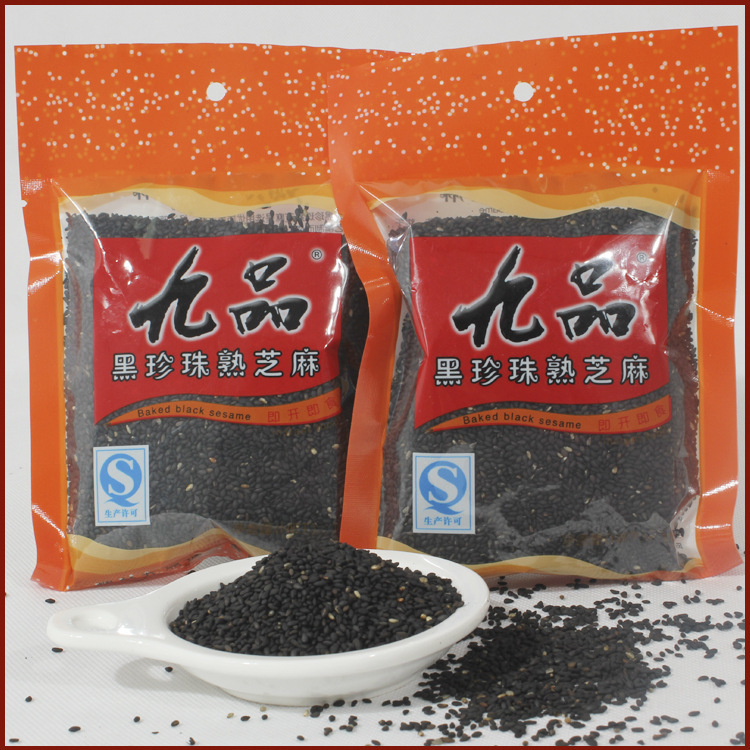 Toàn bộ màu đen, màu đen chín, bán trực tiếp, 115 gram túi sesame đen.