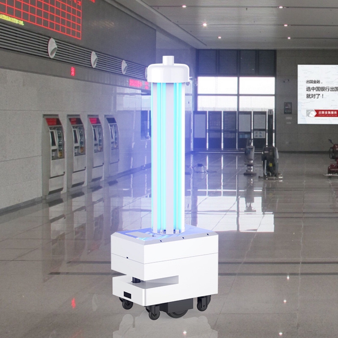 Một người máy khử trùng, một cây đèn giết người vi mô, một con robot thông minh, một người lau dọn di động.