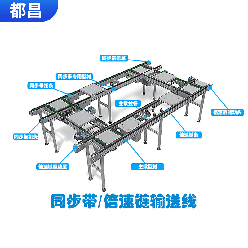 Single-speed chain transporter, new energy battery assembly line assembly line assembly transmitter