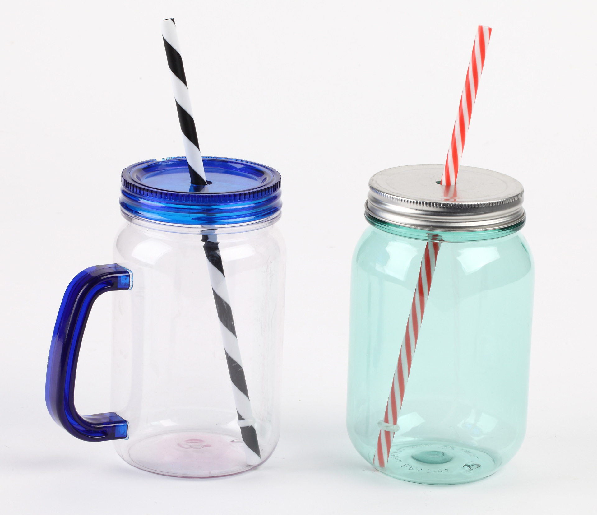 Two-storey single-story AS plastic with handles on Marson Jar Mason's straw cups that can be customised and sold directly by the manufacturer.