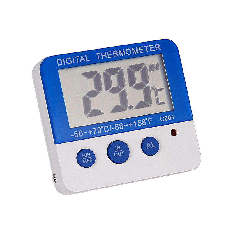 Home-based refrigerator alarm thermometers.