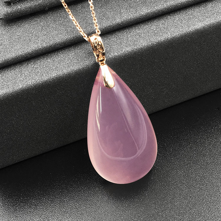 자연적인 Pinkstone, 18K 로즈, 금 잠금.