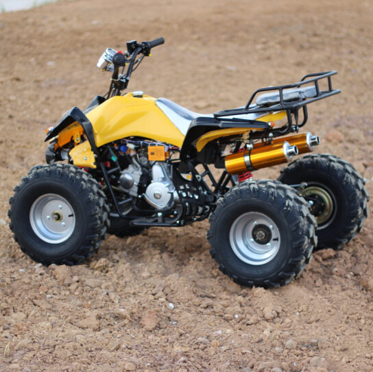 Small Mars 125 CC Beach Car, Bull ATV all-terrain Land Cruiser, four-wheel motorcycles outdoors.