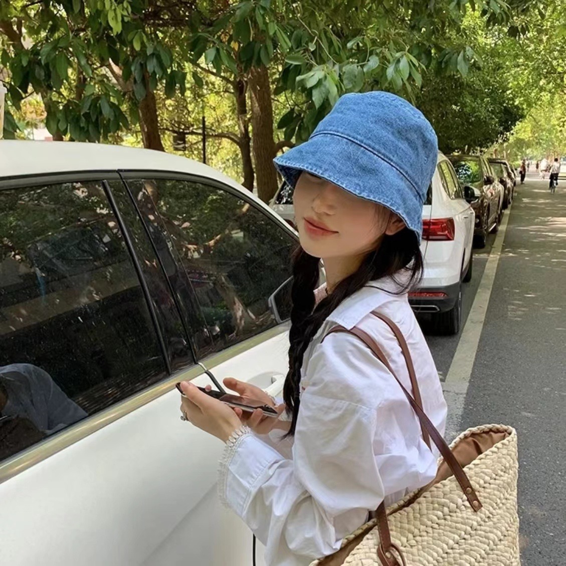 牛仔渔夫帽夏季薄款盆帽高品质百搭素颜神器水洗做旧春秋水桶帽女