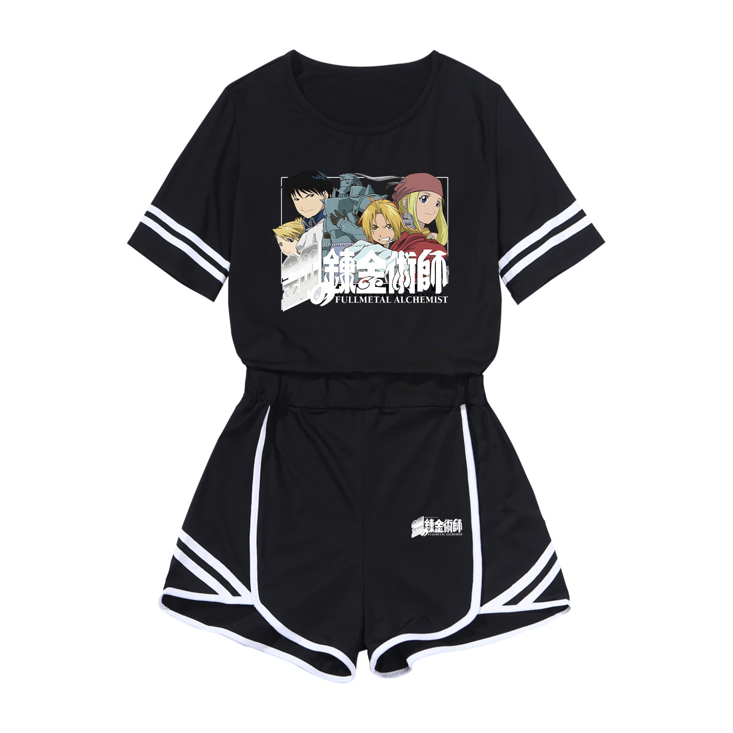 Two pairs of short-sleeve shorts for a woman with a summer short sleeve and a long air of cosplay steel platinum.