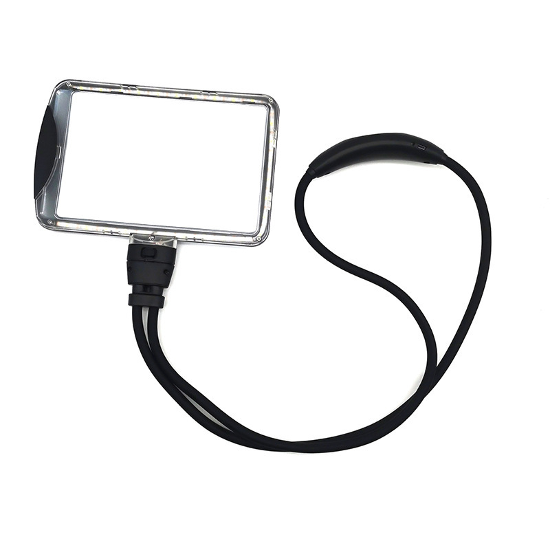 Hand-held rim magnifier with a light charge to read the big mirror magnifier, the Amazon hot-soldier.