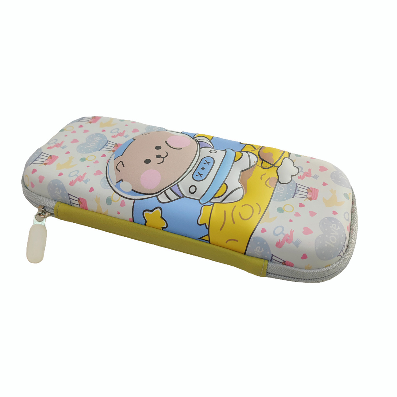 Cute cartoon schoolboy stationery box, large capacity pen bag, children's stationery pencil box.