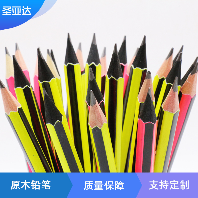 Customize the original wood-coloured pencil set with a pencil in a graffiti-coloured paint box for students